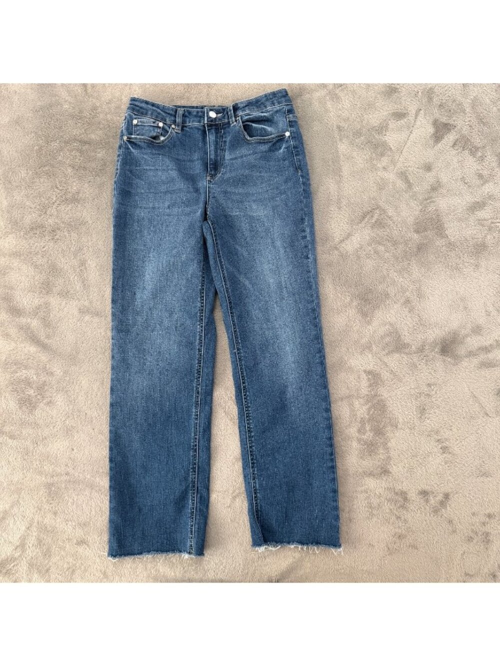 Oat New York Raw Hem High Rise Straight Leg Jeans Womens 27 4